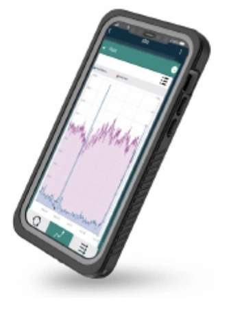 SenseHub monitoring platform being used on a phone. 